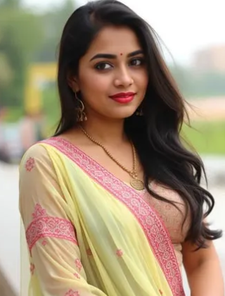 Playful escort with glowing skin and adventurous mood